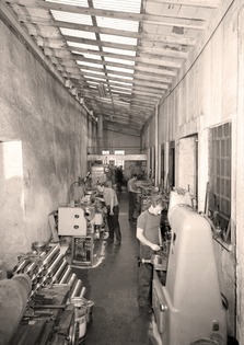 Bortolo while working in the old headquarter of Sottoriva company in the center of Marano Vicentino